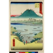 Utagawa Hiroshige: No 16 Kambara Iwase no dai yori Fuji-kawa kanbo / Gojusan-tsugi Meisho Zue - British Museum