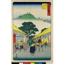 歌川広重: No 21 Mariko eki-chu meibutsu toro-shiru o hisaku / Gojusan-tsugi Meisho Zue - 大英博物館