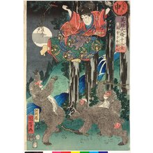Utagawa Kuniyoshi: Saru 申 (Monkey) / Eiyu Yamato junishi 英雄大倭十二支 (Japanese Heroes for the Twelve Signs) - British Museum