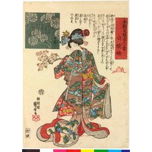 Utagawa Kuniyoshi, 歌川国芳 (Utagawa Kuniyoshi (歌川国芳))创作的日本版画《Shiranui-hime 白縫姫 / Honcho bunyu hyaku nin isshu 本朝文雄百人一首 (One Hundred Poets from the Literary Heroes of Our Country)》