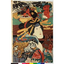 歌川国芳: Hitsuji 未 (Goat) / Mitate junishi no uchi 見立十二支之内 (Selections from the Twelve Signs) - 大英博物館