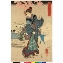 Utagawa Kuniyoshi, 歌川国芳 (Utagawa Kuniyoshi (歌川国芳))による浮世絵「Sumida-gawa no chobu (Early Morning Mist on the Sumida River)」