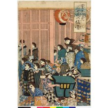 Utagawa Kuniyoshi, 歌川国芳 (Utagawa Kuniyoshi (歌川国芳))创作的日本版画《Sato suzume negura no kariyado 里すずめ寝ぐら仮有 (Village Sparrows: Temporary Shelter in the Nest)》