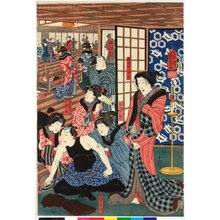 歌川国芳: triptych print - 大英博物館