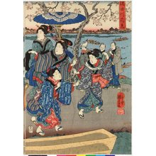 Utagawa Kuniyoshi: Sumida-gawa hanami (Flower-viewing on the Sumida River) - British Museum
