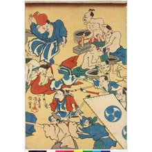 Japanischer Druck "Tosa e makimono no utsushi (Copy of a scroll painting of the Tosa school)" von Utagawa Kuniyoshi, 歌川国芳 (Utagawa Kuniyoshi (歌川国芳))