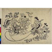 菱川師房: Shichifukujin (The Seven Gods of Good Fortune) - 大英博物館