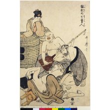 喜多川歌麿: Zuburoku no shichi-henjin 酩酊の七変人 (Seven Strange Men Blind Drunk) - 大英博物館