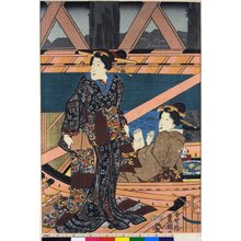 Utagawa Kunisada, 歌川国貞 (Utagawa Kunisada (歌川国貞 Toyokuni III))による浮世絵「Ryogoku-suzumi funa-asobi」