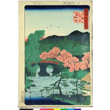 Utagawa Hiroshige II: Yamashiro Otani Megane-bashi 山城大谷眼鏡橋 / Shokoku meisho hyakkei 諸国名所百景 - British Museum