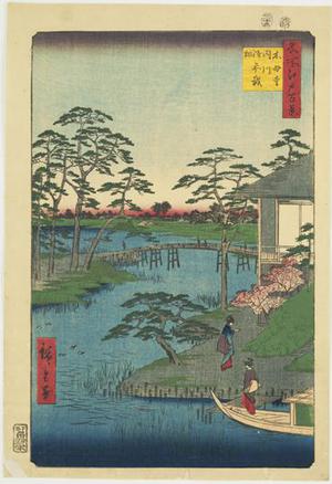 Utagawa Hiroshige: Mokuboji and Vegetable Fields by the Uchi River, no. 92 from the series One-hundred Views of Famous Places in Edo - University of Wisconsin-Madison
