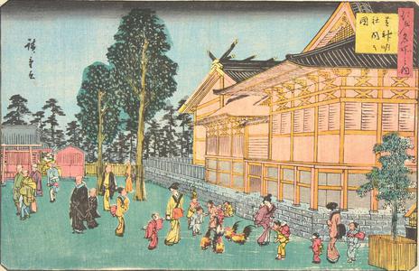 歌川広重: Precincts of the Shimmei Shrine at Shiba, from the series Famous Places in Edo - ウィスコンシン大学マディソン校