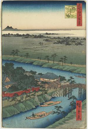 歌川広重: Yanagishima, no. 32 from the series One-hundred Views of Famous Places in Edo - ウィスコンシン大学マディソン校