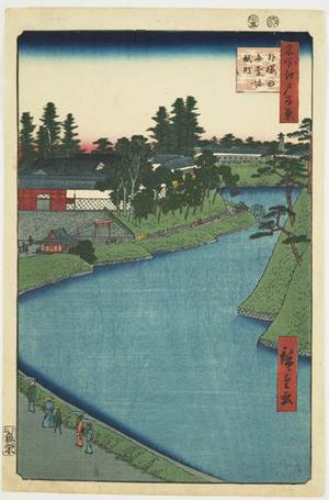 歌川広重: Kojimachi and the Benkei Moat at Soto Sakurada, no. 66 from the series One-hundred Views of Famous Places in Edo - ウィスコンシン大学マディソン校