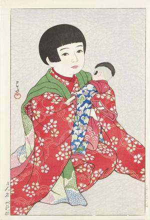 川瀬巴水: A Doll, from the series Twelve Subjects of Children - ウィスコンシン大学マディソン校