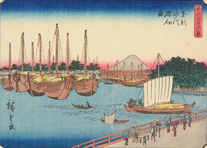 Utagawa Hiroshige: Eitai Bridge and Tsukuda Island in the Eastern Capital, no. 24 from the series Thirty-six Views of Mt. Fuji - University of Wisconsin-Madison