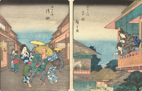 Utagawa Hiroshige: Goyu, no. 36 from the series Fifty-three Stations (Figure Tokaido) - University of Wisconsin-Madison