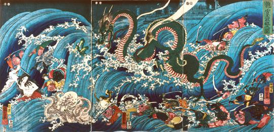 Utagawa Kuniyoshi: Picture of Tamatori Hime at the Palace of the Dragon King - University of Wisconsin-Madison