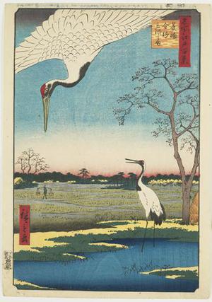 歌川広重: Mikawa Island, Kanasugi and Minowa, no. 102 from the series One-hundred Views of Famous Places in Edo - ウィスコンシン大学マディソン校