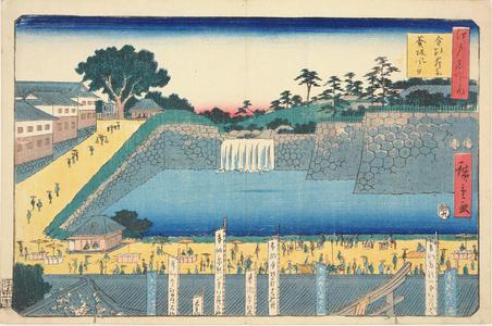 Japanese Print "The Kompira Shrine at Aoi Slope, from the series Famous Places in Edo" by Utagawa Hiroshige, 歌川広重 (Utagawa Hiroshige)