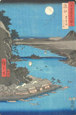 Utagawa Hiroshige: Ishiyamadera and Lake Biwa in Omi Province, no. 22 from the series Pictures of Famous Places in the Sixty-odd Provinces - University of Wisconsin-Madison