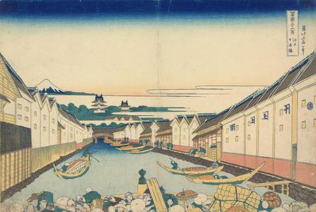 葛飾北斎: Nihonbashi in Edo, from the series Thirty-six Views of Mt. Fuji - ウィスコンシン大学マディソン校