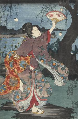 Utagawa Kunisada: Woman Chasing Fireflies - University of Wisconsin-Madison