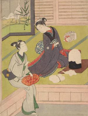 鈴木春信: Young Couple Seated by a Lacquered Heater - ウィスコンシン大学マディソン校