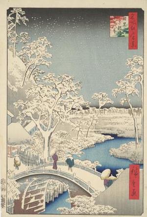 Utagawa Hiroshige: Meguro Taiko Bridge and Yuhi Hill, no. 111 from the series One-hundred Views of Famous Places in Edo - University of Wisconsin-Madison
