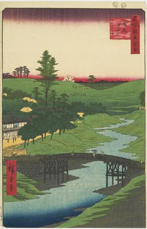 歌川広重: The Furu River at Hiroo, no. 22 from the series One-hundred Views of Famous Places in Edo - ウィスコンシン大学マディソン校