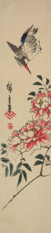 Utagawa Hiroshige: Kingfisher and Roses - University of Wisconsin-Madison