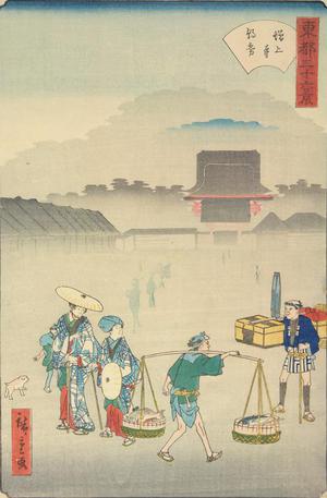 Utagawa Hiroshige II: Morning Mist at Zojoji, from the series Thirty-six Views of the Eastern Capital - University of Wisconsin-Madison