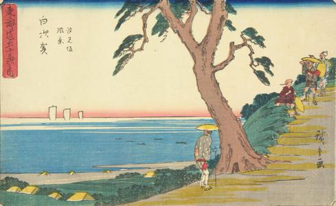 Utagawa Hiroshige: The Ocean View Slope near Shirasuka, no. 33 from the series Fifty-three Stations of the Tokaido (Gyosho Tokaido) - University of Wisconsin-Madison