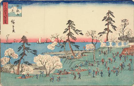 Utagawa Hiroshige: Flower Viewing at Goten Hill, from the series Three Views of Famous Places in Edo - University of Wisconsin-Madison