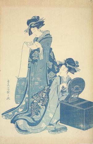 Hosoda Eishi: Two Women by a Makeup Stand - University of Wisconsin-Madison