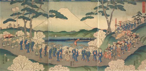Utagawa Hiroshige II: A Procession of Women Through Cherry Blossoms - University of Wisconsin-Madison