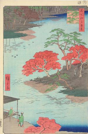 Utagawa Hiroshige: Precincts of the Akiba Shrine at Ukechi, no. 91 from the series One-hundred Views of Famous Places in Edo - University of Wisconsin-Madison