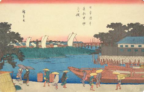 Utagawa Hiroshige: Mitsumata in the Nakazu District of the Eastern Capital, from the series Harbors of Japan - University of Wisconsin-Madison