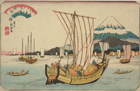 渓斉英泉: Returning Sails at Shiba Bay, from a series of Eight Views of Edo - ウィスコンシン大学マディソン校