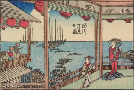 Utagawa Hiroshige: Moon Viewing at Shinagawa in Edo, from a series of Views of Edo, Osaka, and Kyoto - University of Wisconsin-Madison