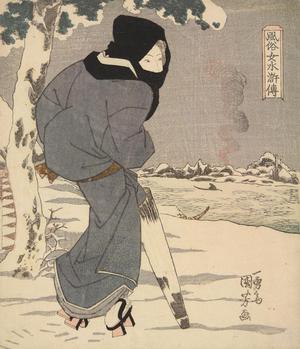 Utagawa Kuniyoshi: Woman Standing Beside the Sumida River - University of Wisconsin-Madison