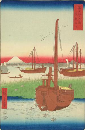Utagawa Hiroshige: Off Tsukuda Island in the Eastern Capital, no. 4 from the series Thirty-six Views of Mt. Fuji - University of Wisconsin-Madison