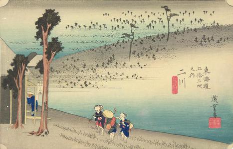 Utagawa Hiroshige: The Sarugababa Rest Stop at Futagawa, no. 34 from the series Fifty-three Stations of the Tokaido (Hoeido Tokaido) - University of Wisconsin-Madison