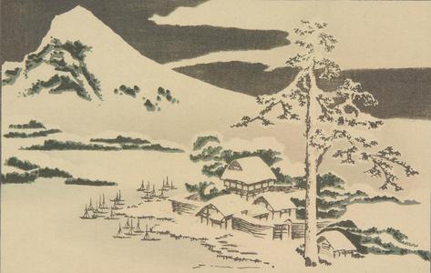 Katsushika Hokusai: Untitled (Mountain Village in Snow), from the portfolio Hokusai's Shashin Gwofu - University of Wisconsin-Madison