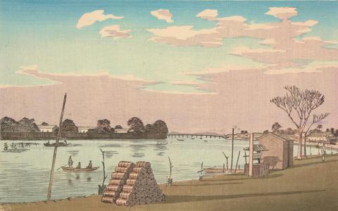 小林清親: The 'Fuji View' Ferry on the O River - ウィスコンシン大学マディソン校