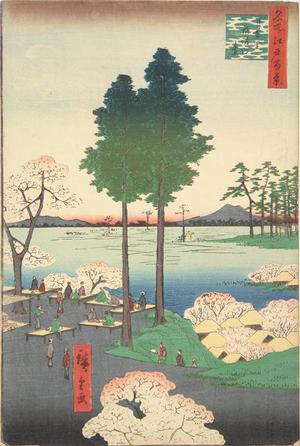 歌川広重: Suwa Bluff near Nippori, no. 15 from the series One-hundred Views of Famous Places in Edo - ウィスコンシン大学マディソン校