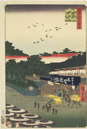 歌川広重: The Yamashita District of Ueno, no. 12 from the series One-hundred Views of Famous Places in Edo - ウィスコンシン大学マディソン校