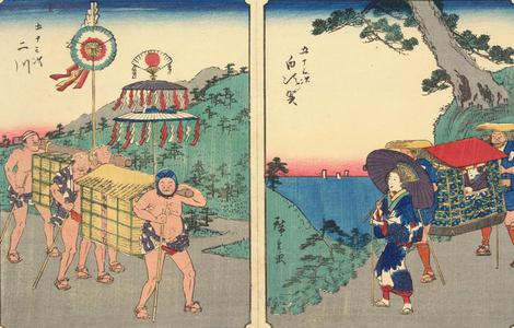 Utagawa Hiroshige: Futagawa, no. 34 from the series Fifty-three Stations (Figure Tokaido) - University of Wisconsin-Madison