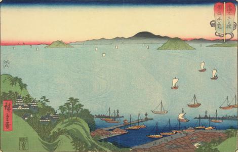 Utagawa Hiroshige: Marugame in Sanuki Province, no. 14 from the series Mountains and Seas in a Wrestling Tournament - University of Wisconsin-Madison