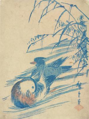 Utagawa Hiroshige: Mandarin Ducks in a Stream - University of Wisconsin-Madison